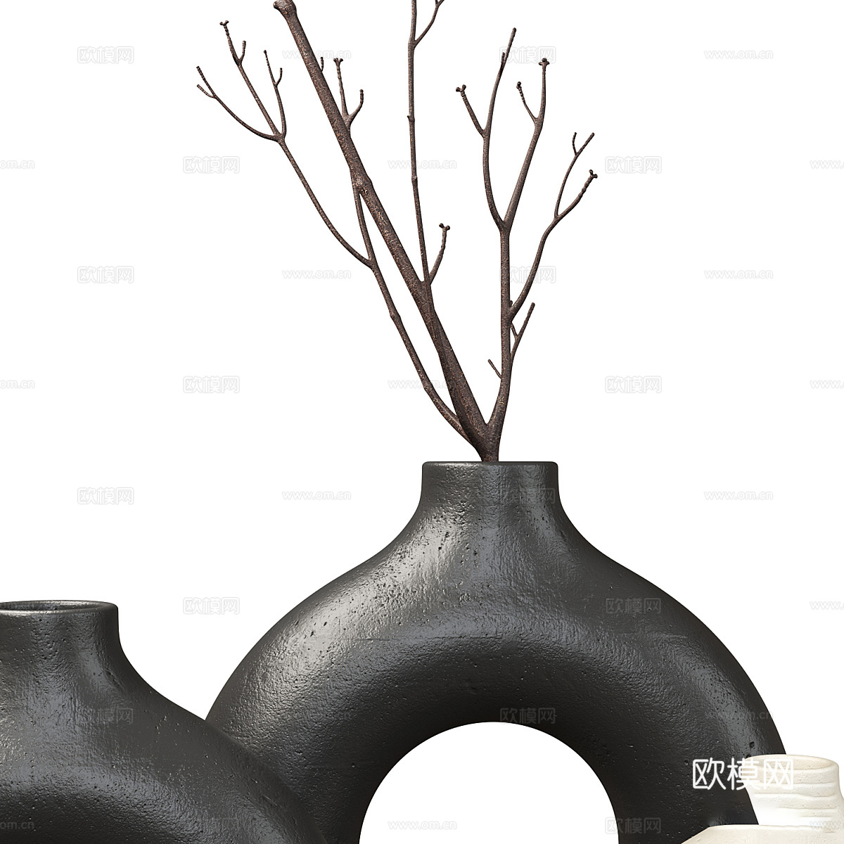 新中式侘寂花瓶花艺3d模型