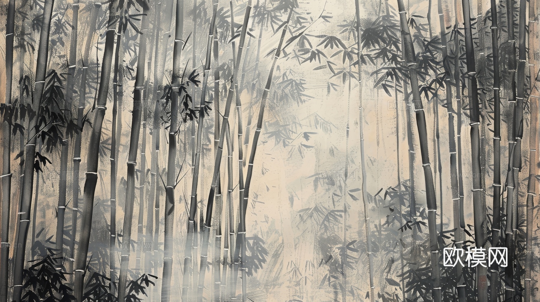 中式竹子竹林壁纸壁画