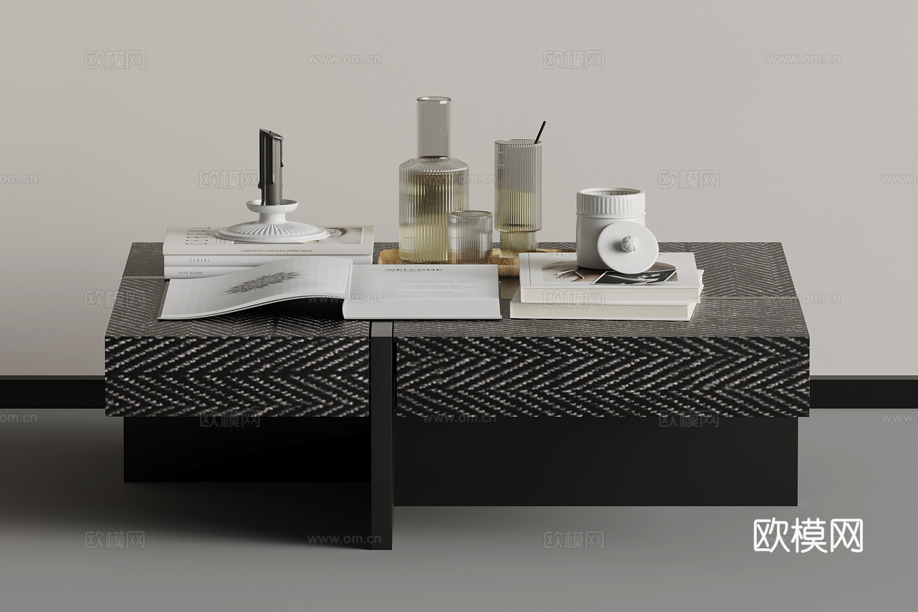 法式极简茶几 装饰摆件3d模型