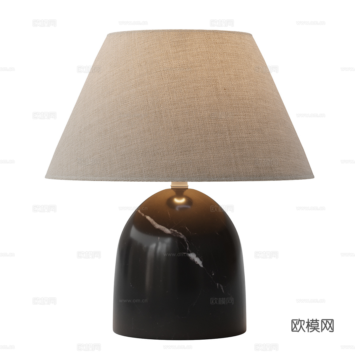 现代意式极简大理石布艺台灯3d模型