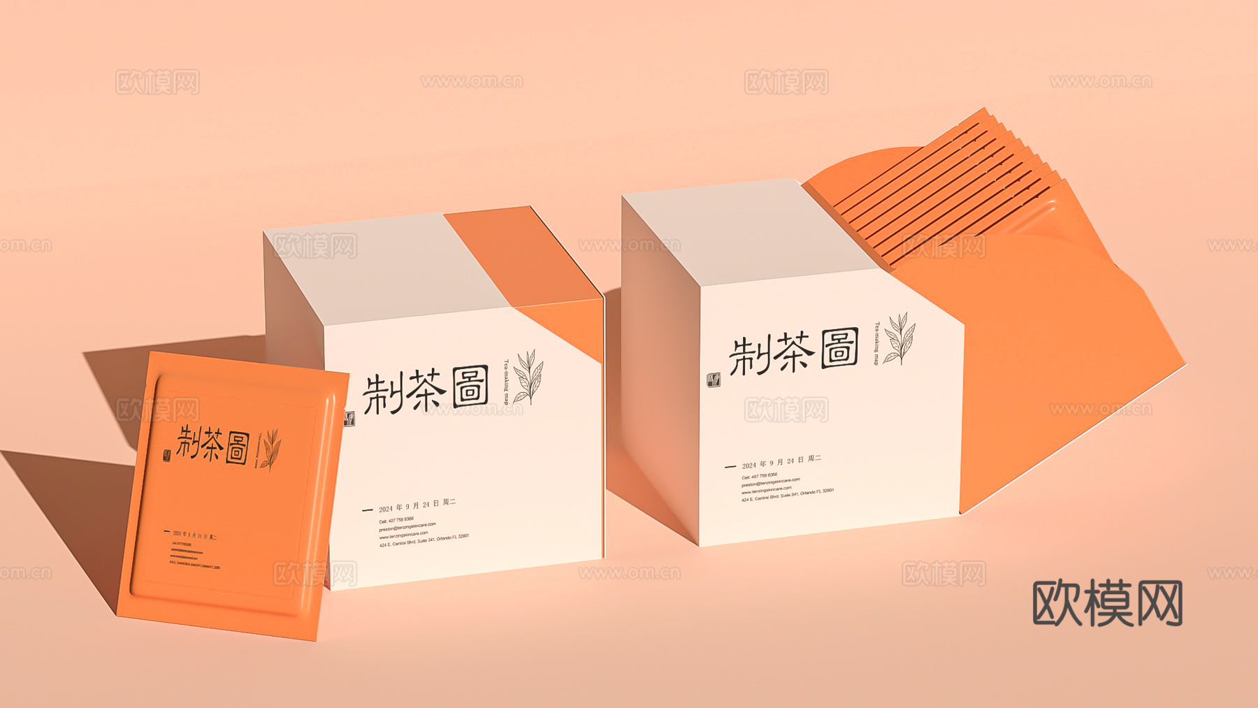 茶叶茶包装礼盒纸盒3d模型