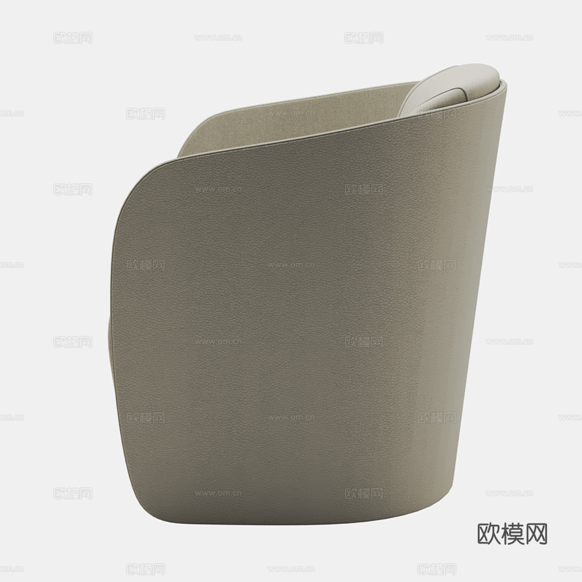 现代意式轻奢皮革扶手椅3d模型