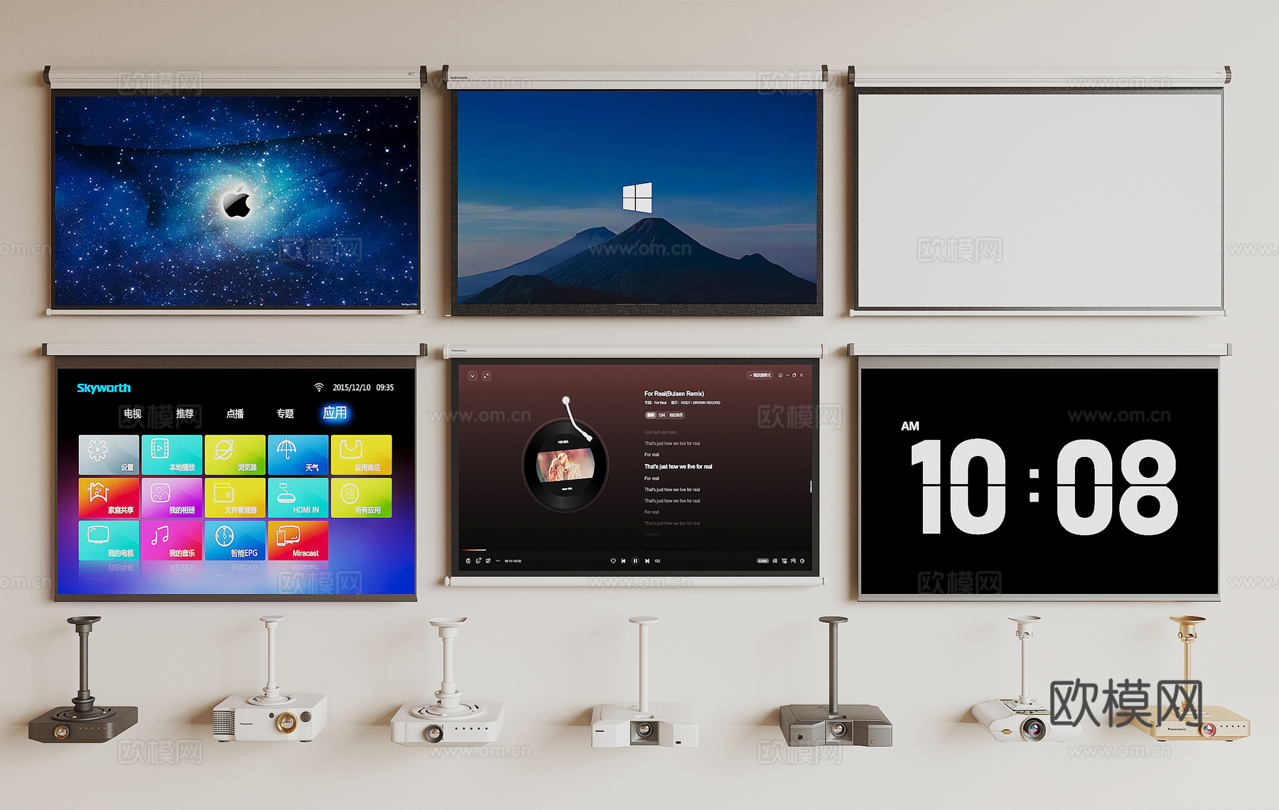 现代投影3d模型
