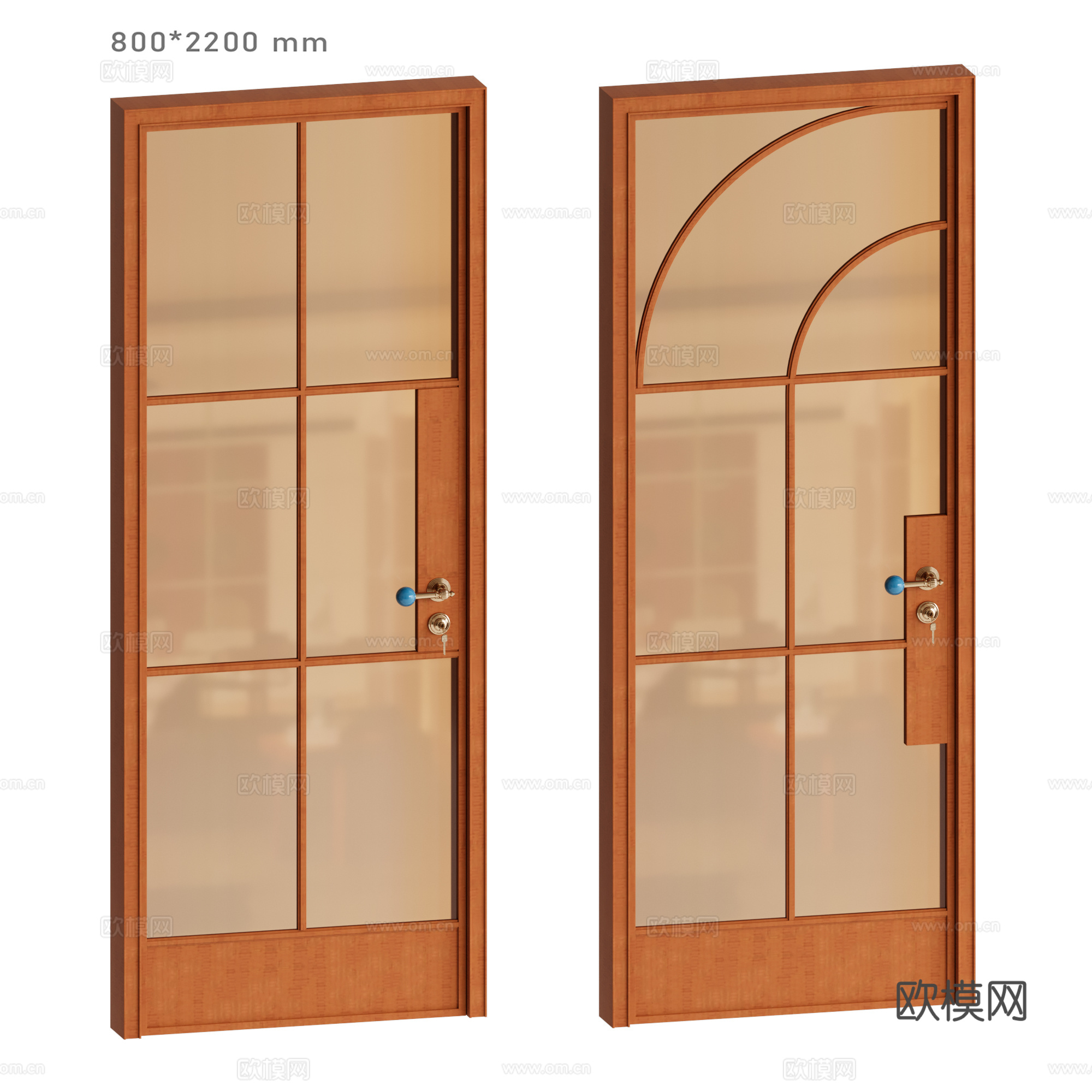 法式玻璃门3d模型