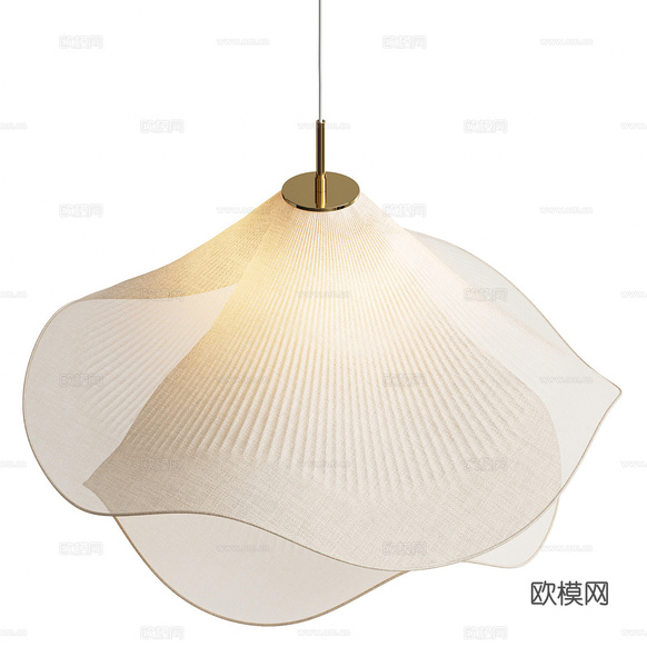 新中式藤編裝飾吊燈3d模型下載(渲染圖4)