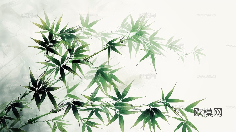 中式竹子竹林壁纸壁画下载(渲染图6)