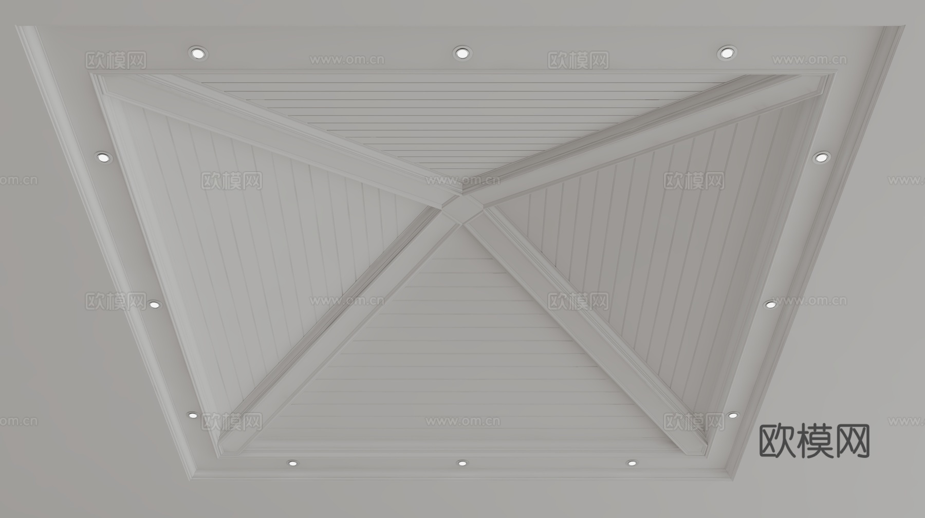 美式天花吊顶3d模型