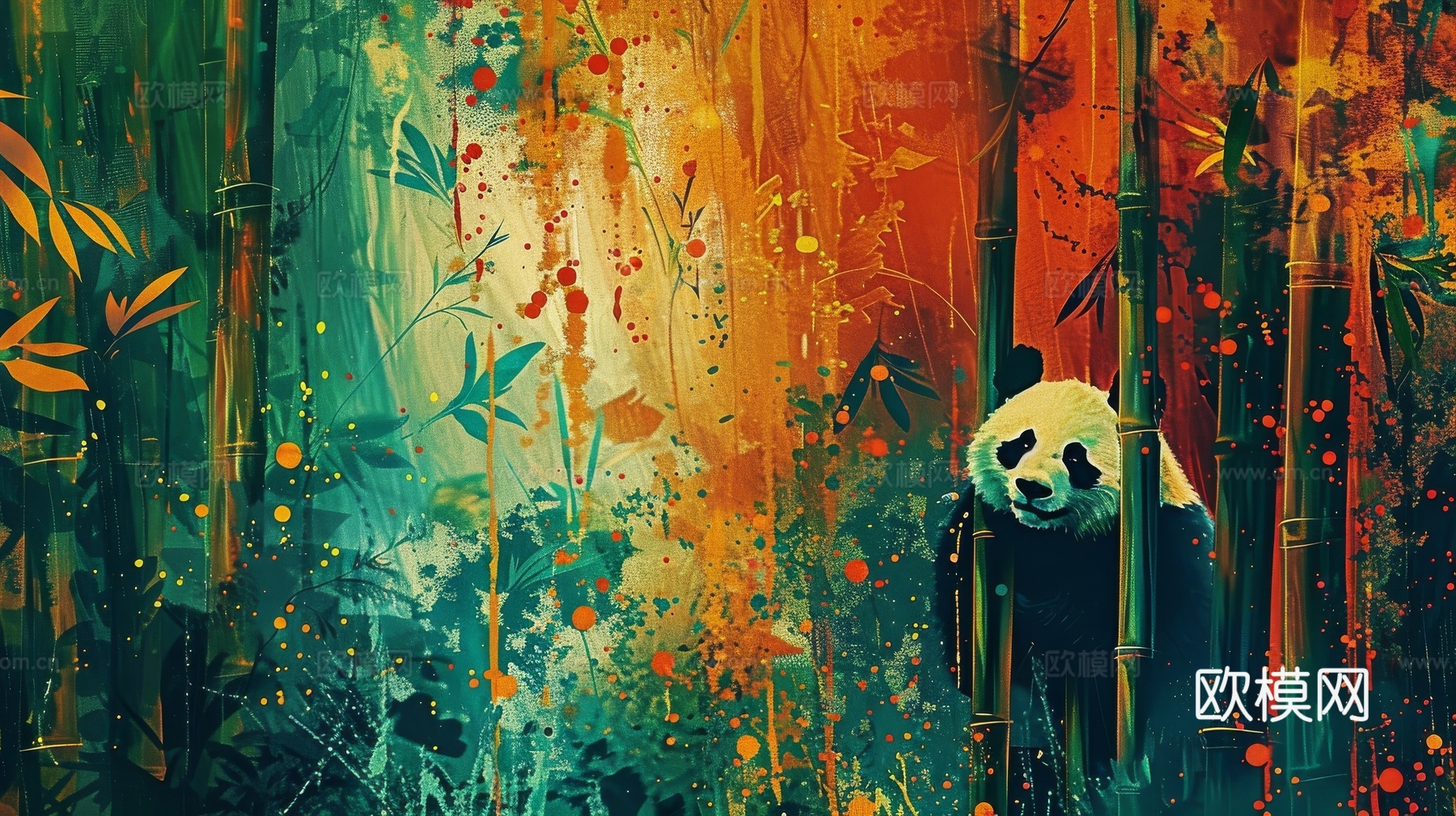 中式竹子竹林壁纸壁画