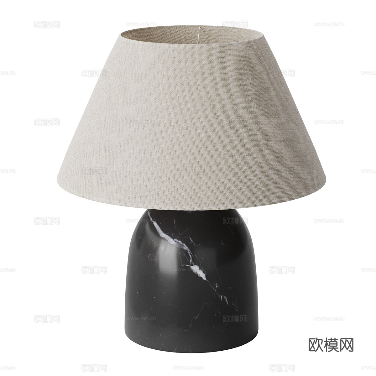 现代意式极简大理石布艺台灯3d模型
