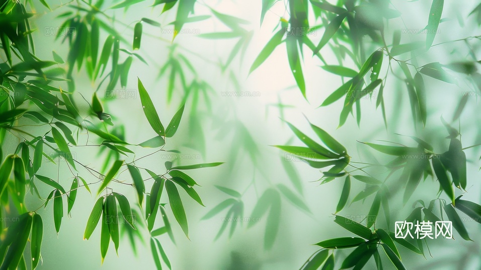 中式竹子竹林壁纸壁画下载(渲染图5)