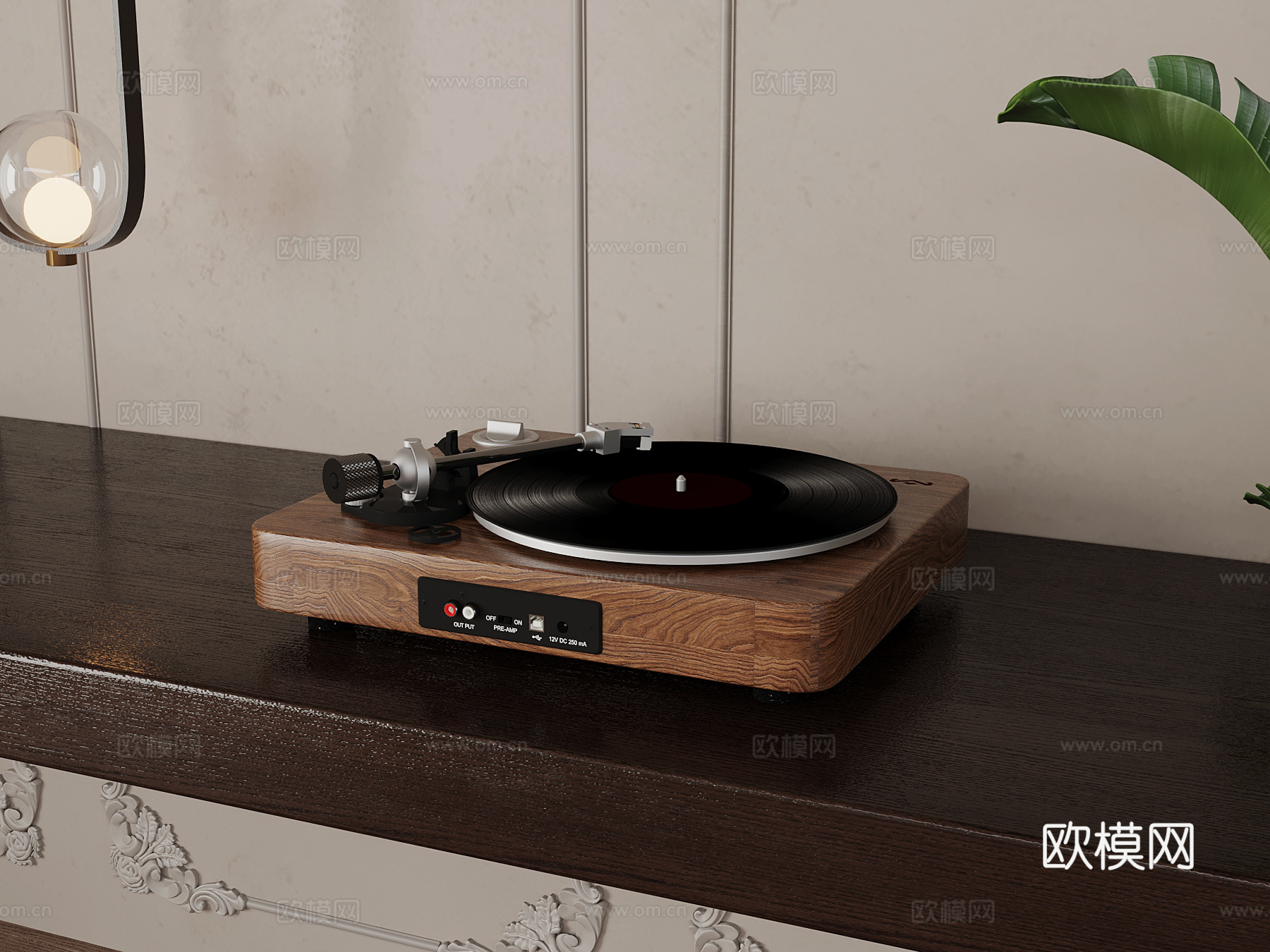 音响 法式复古留声机3d模型