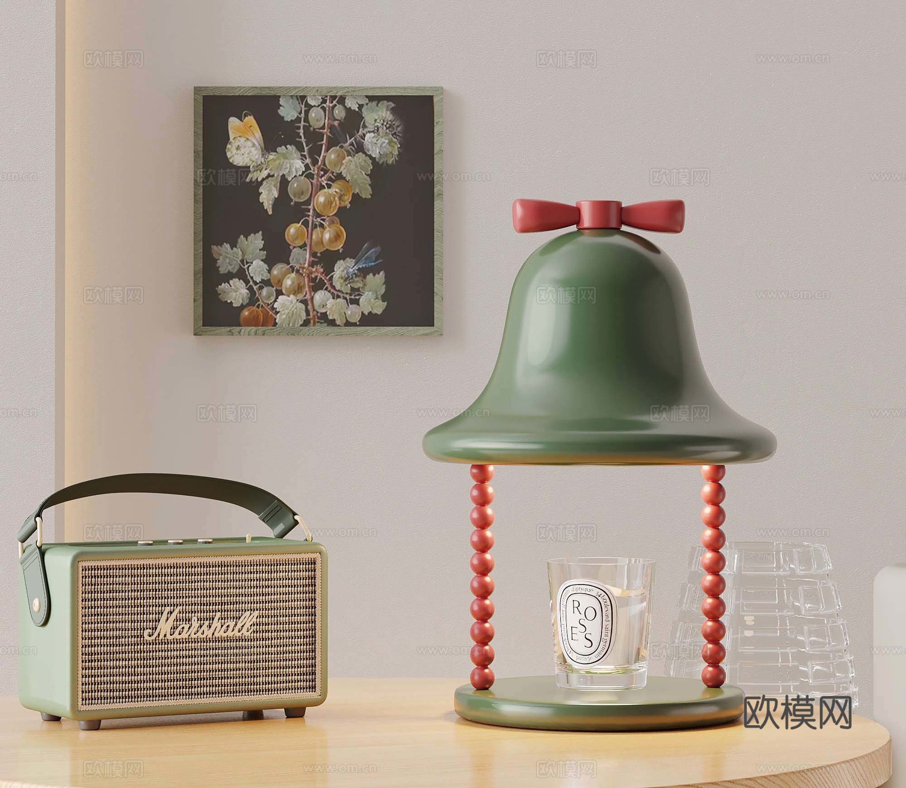 法式奶油风台灯 音响3d模型