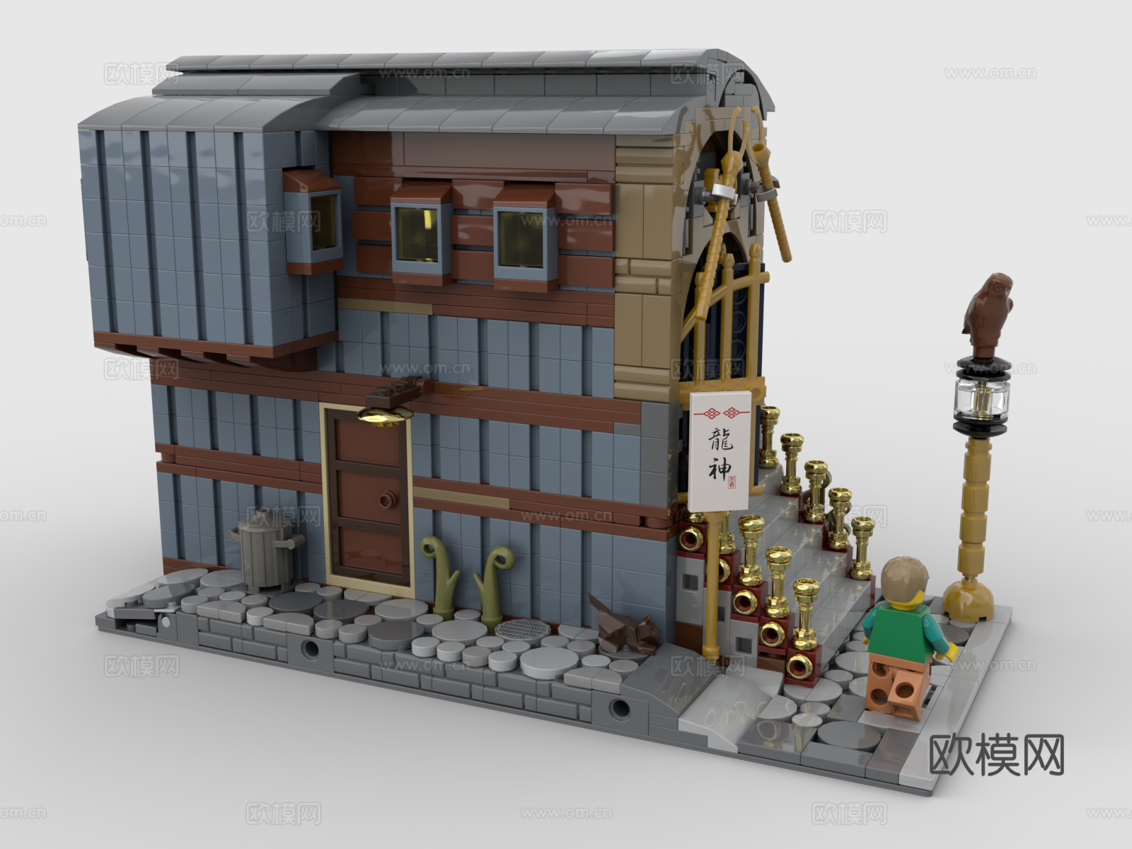 乐高 LEGO 玩具 积木 日式 建筑 店铺 商铺 武士3d模型