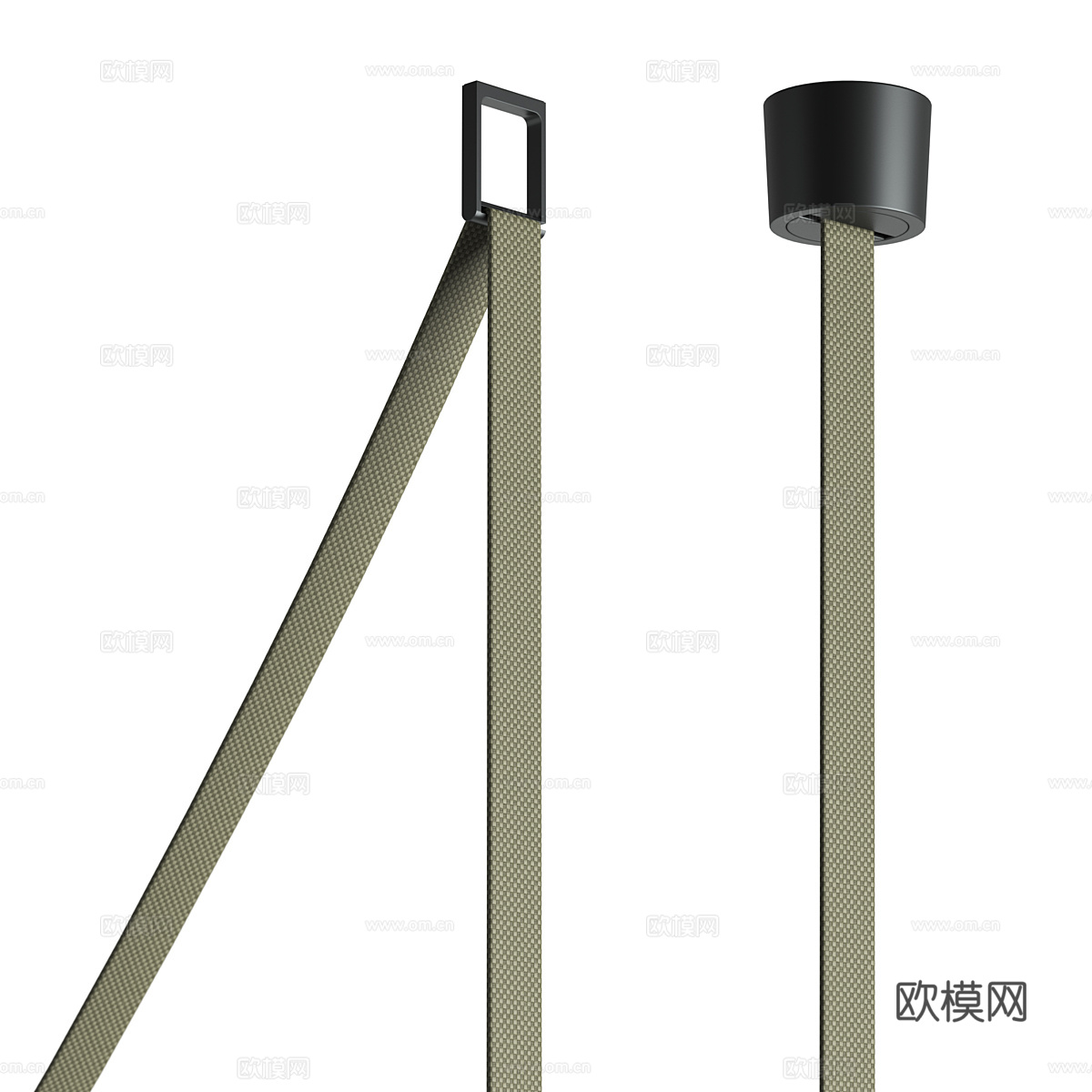 现代意式极简皮带装饰吊灯3d模型