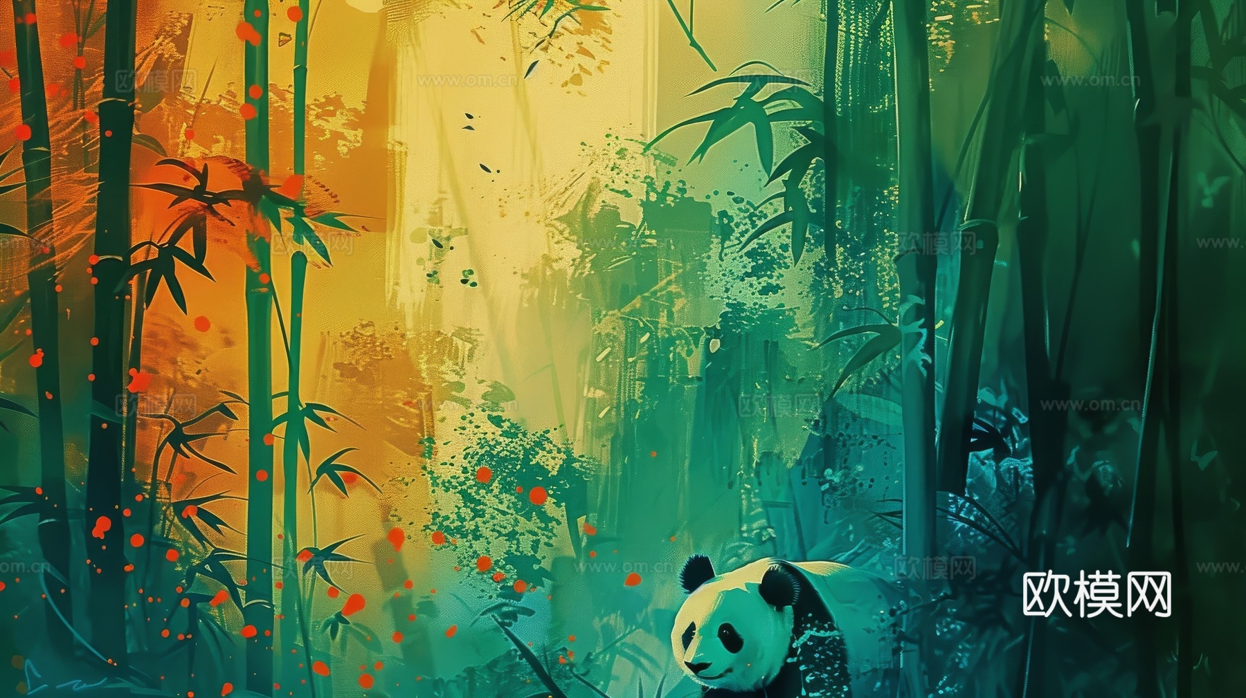 中式竹子竹林壁纸壁画