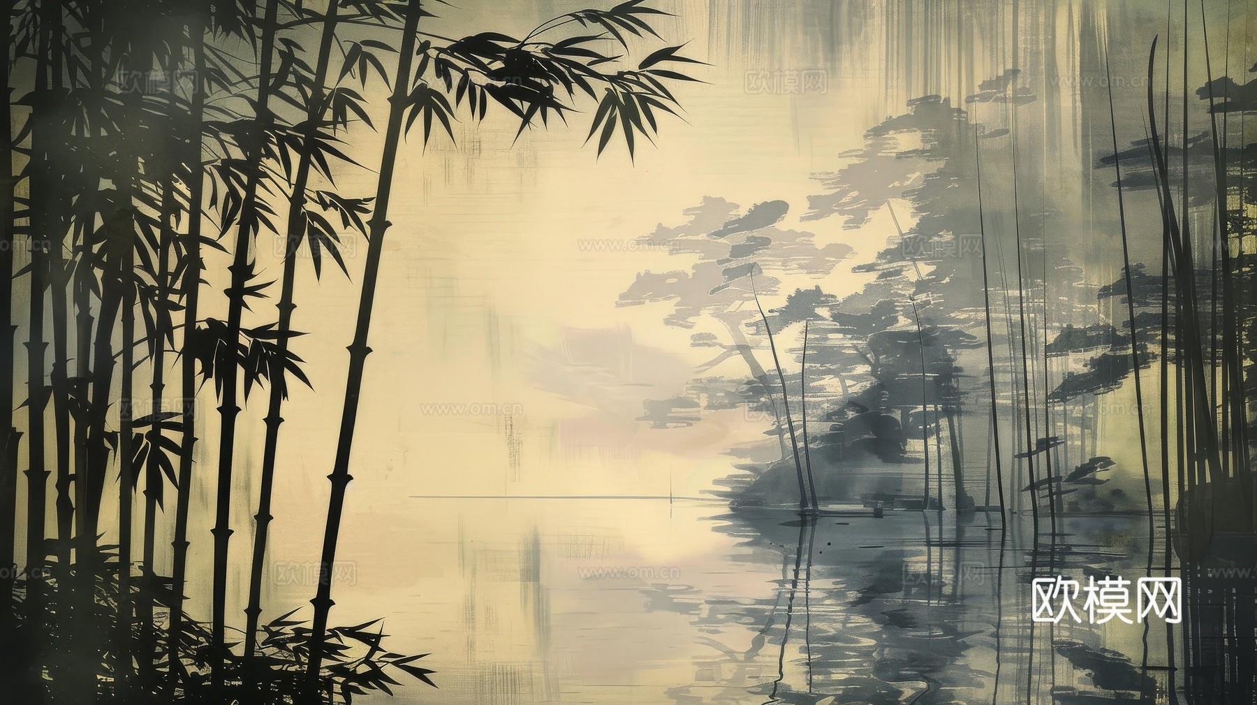 中式竹子竹林壁纸壁画