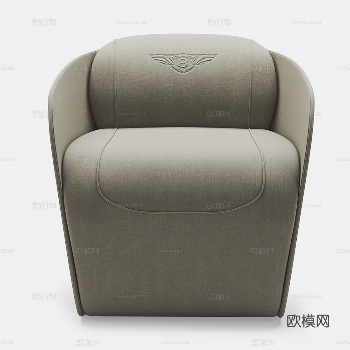 现代意式轻奢皮革扶手椅3d模型