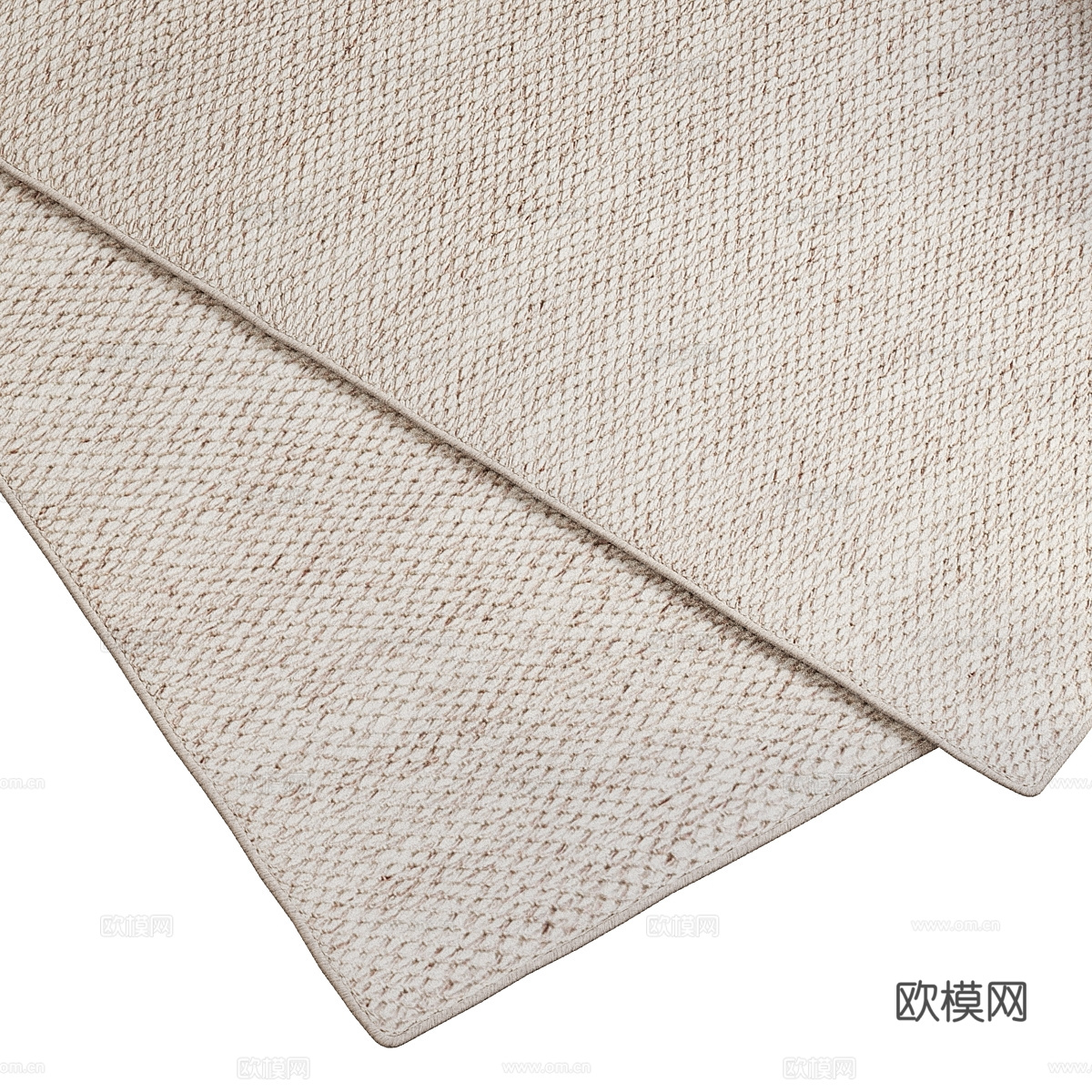 现代极简布艺地毯3d模型
