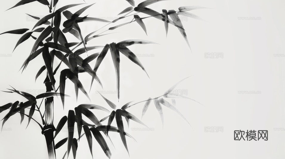 中式竹子竹林壁纸壁画下载(渲染图7)