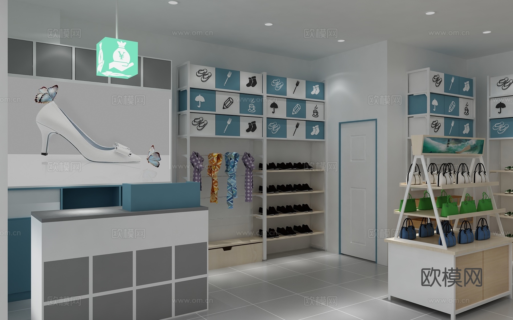 北欧小清新鞋店3d模型