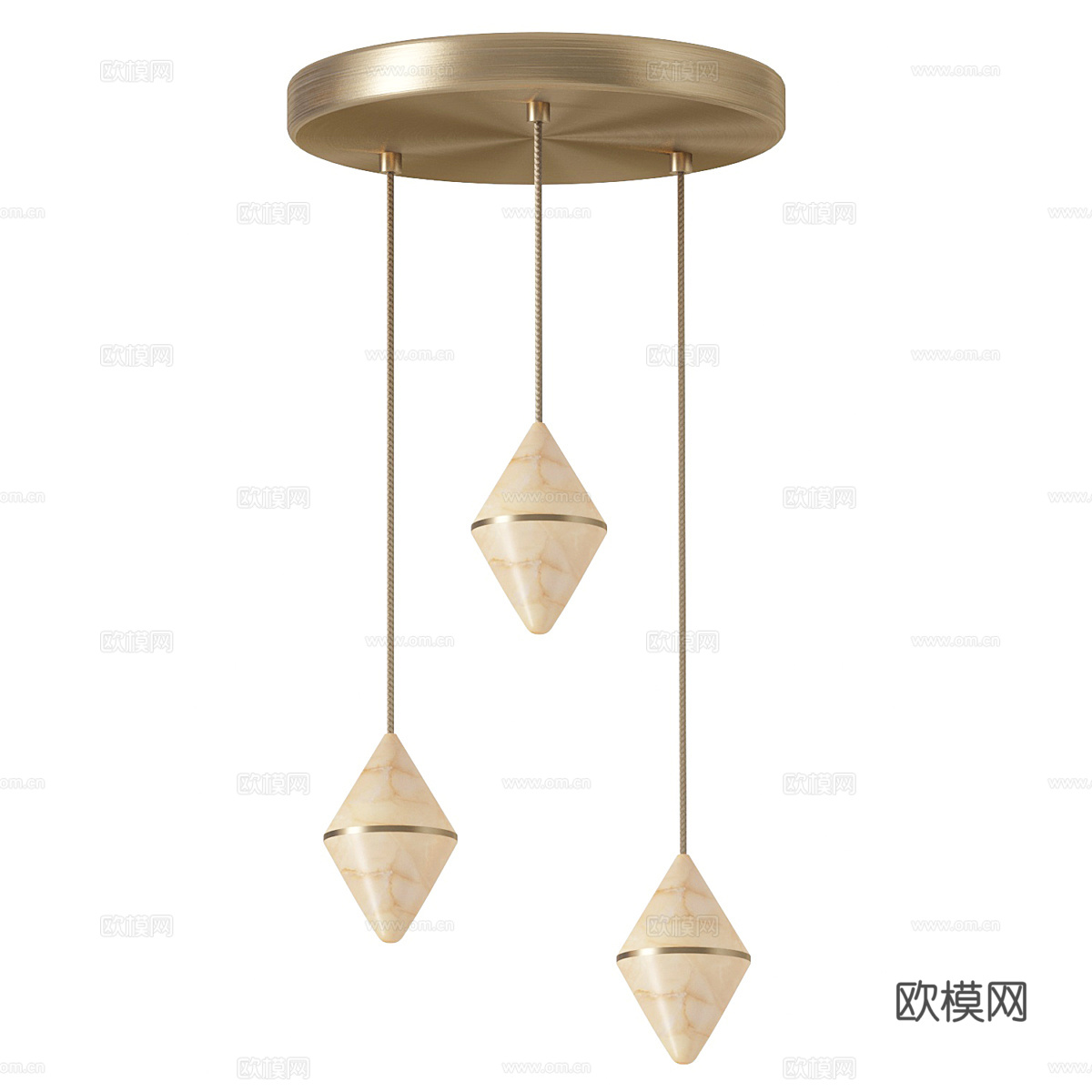 新中式轻奢装饰吊灯3d模型