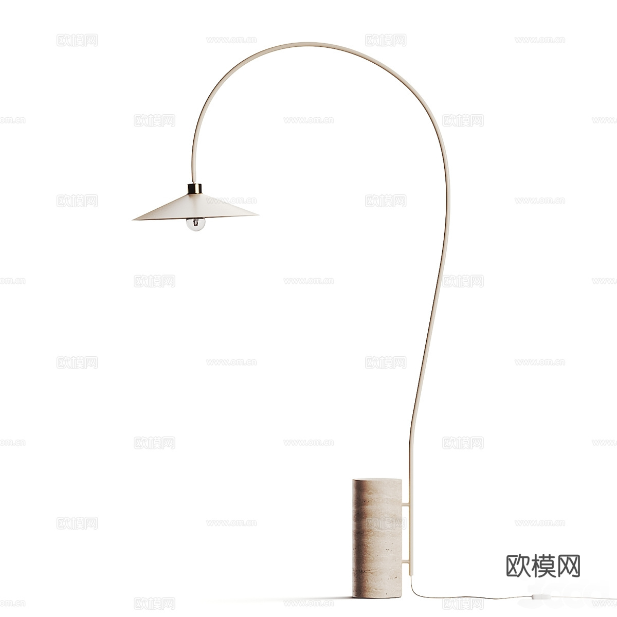 新中式落地灯3d模型下载（渲染图2）