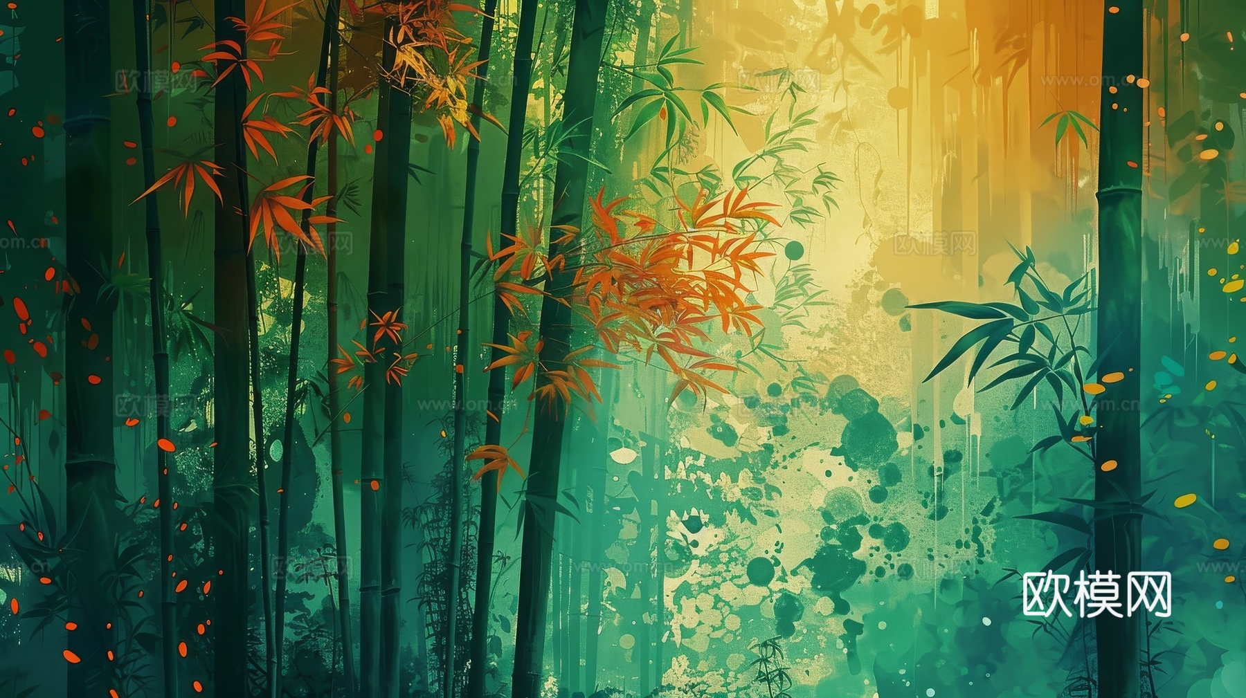中式竹子竹林壁纸壁画