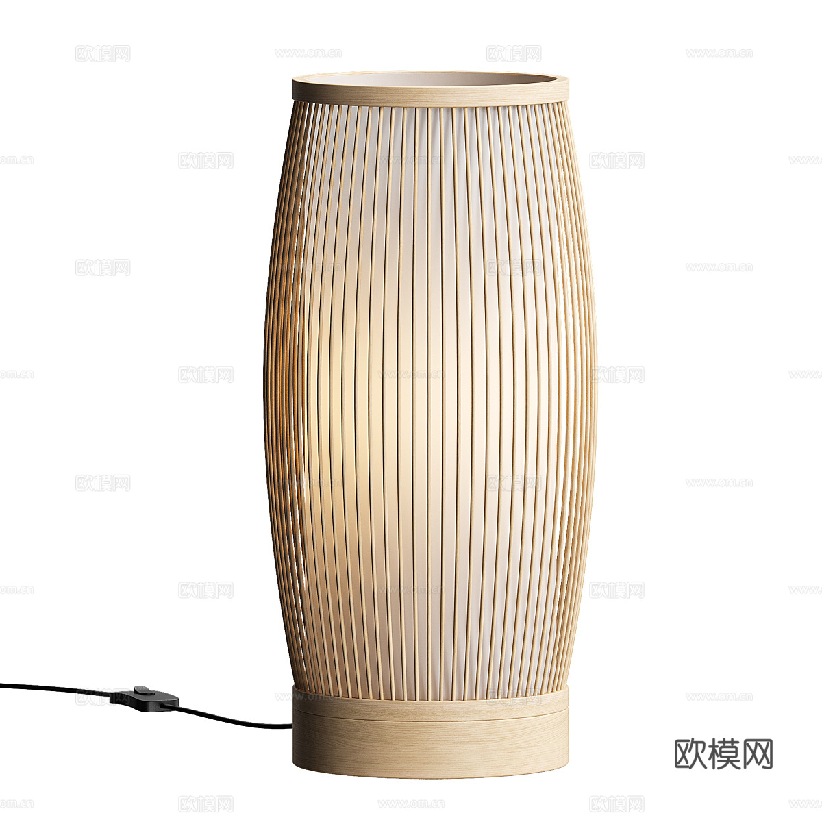 新中式柱式台灯3d模型