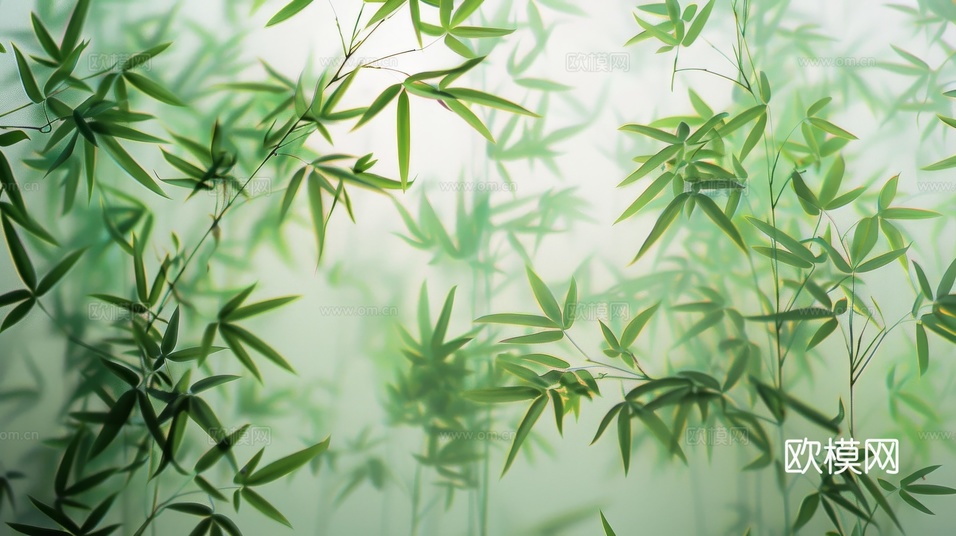 中式竹子竹林壁纸壁画下载(渲染图8)