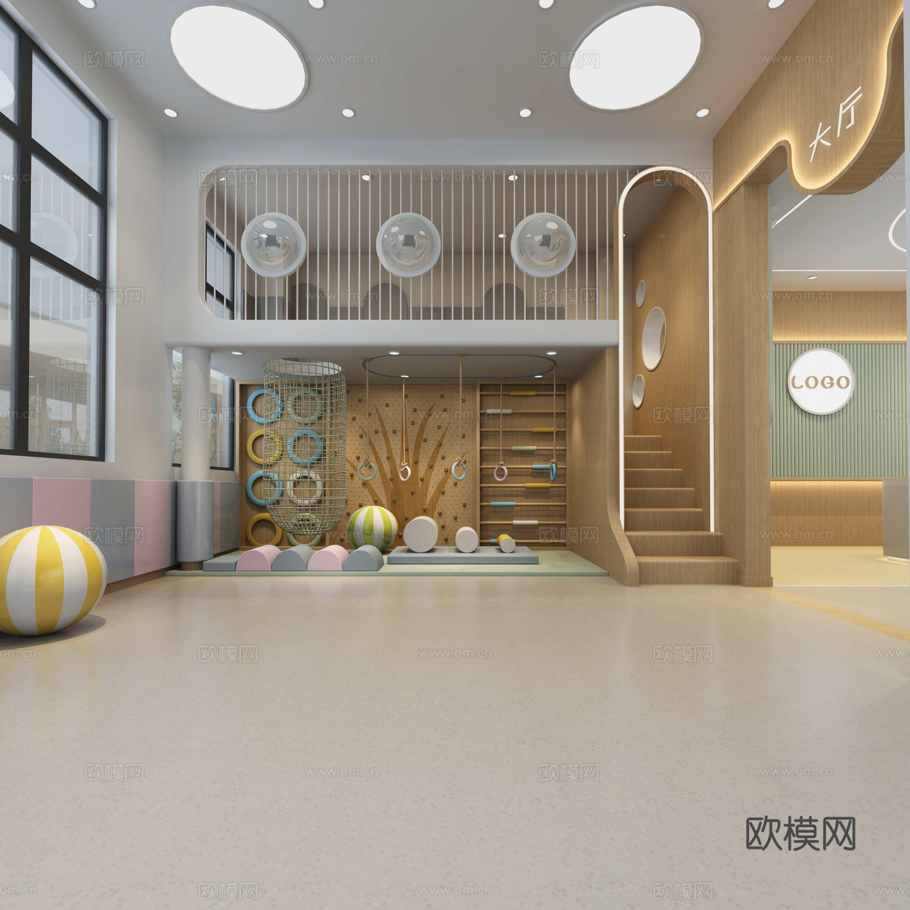 现代幼儿园感统区 活动区 游戏区3d模型
