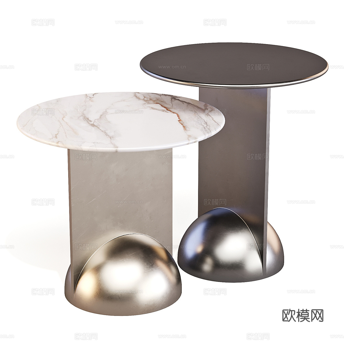 现代轻奢极简圆边几3d模型