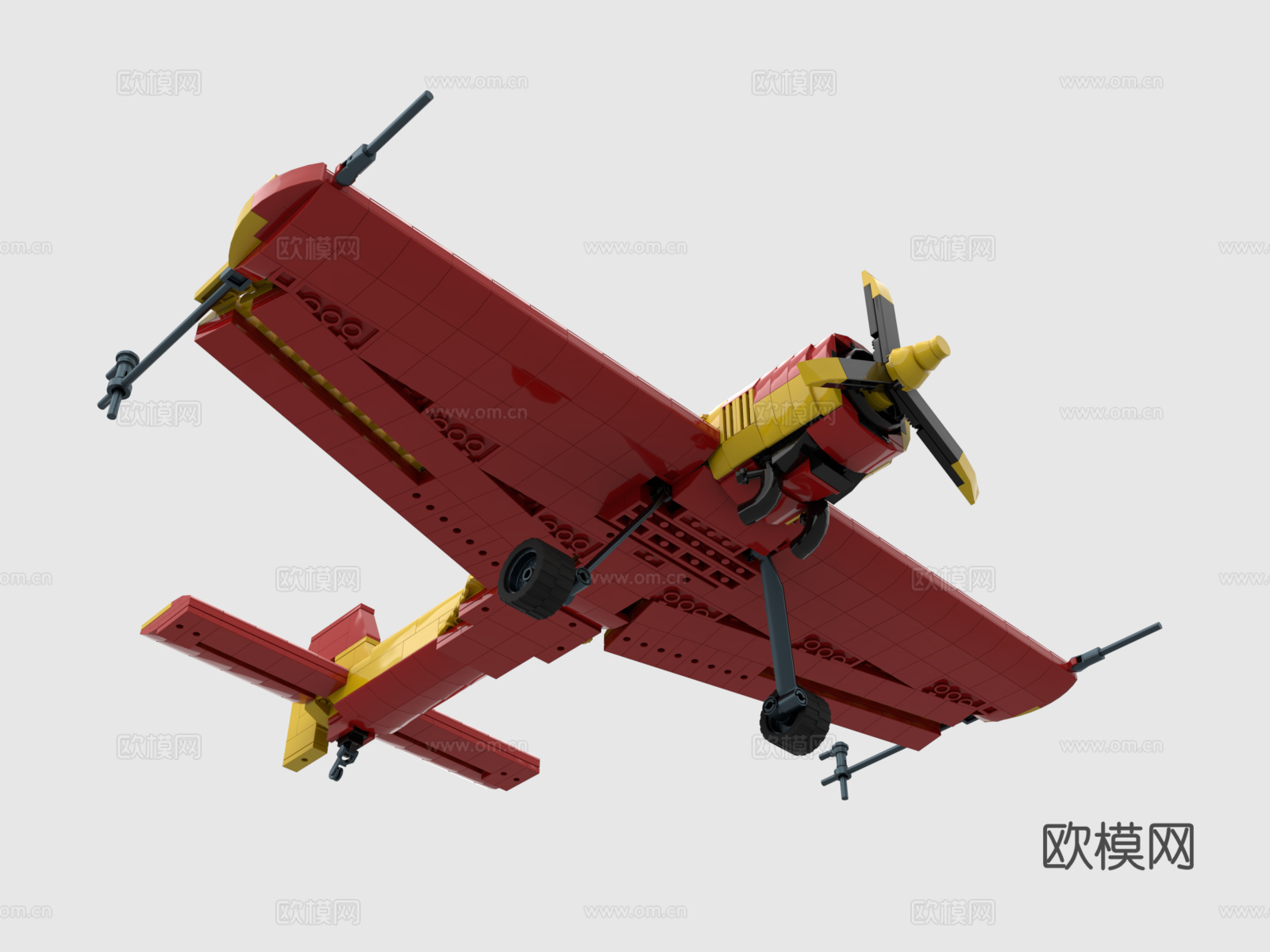 乐高 LEGO 玩具 积木 苏-26 飞机 战斗机 螺旋桨飞3d模型