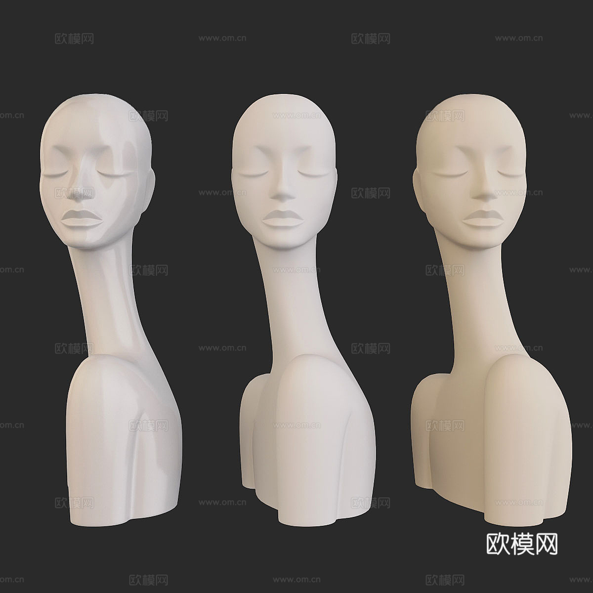 现代抽象人物雕塑3d模型