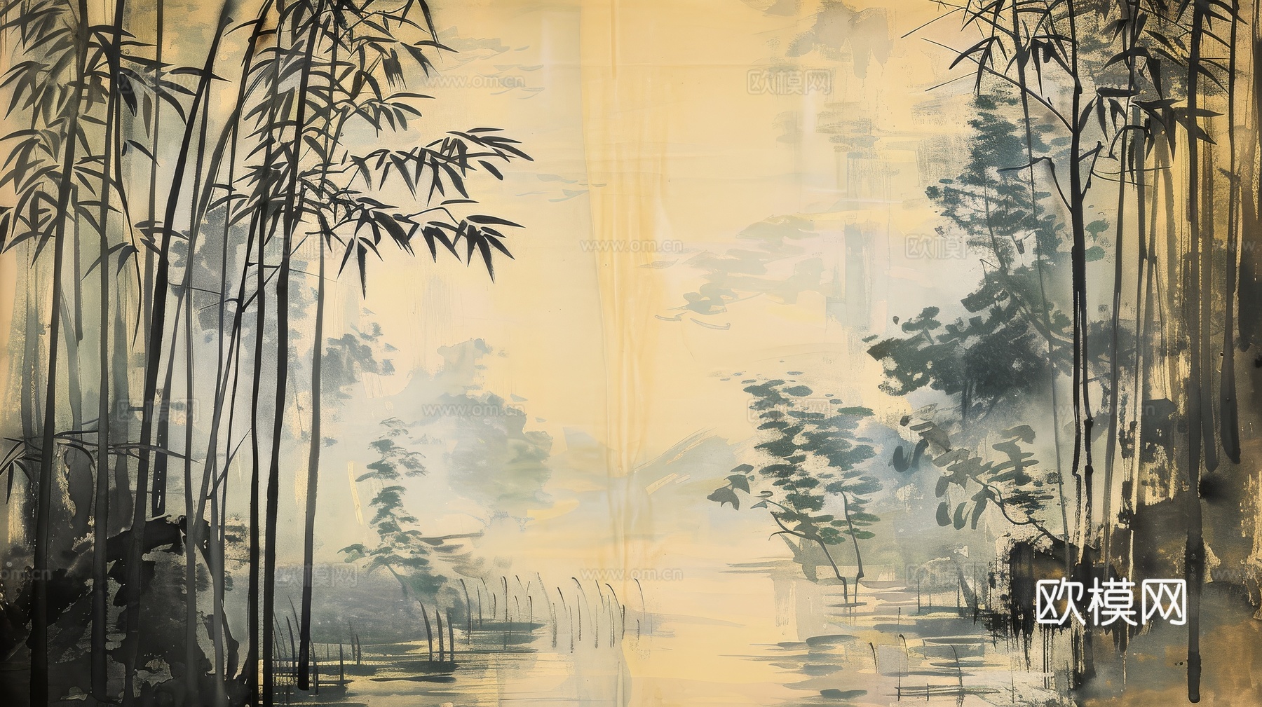 中式竹子竹林壁纸壁画