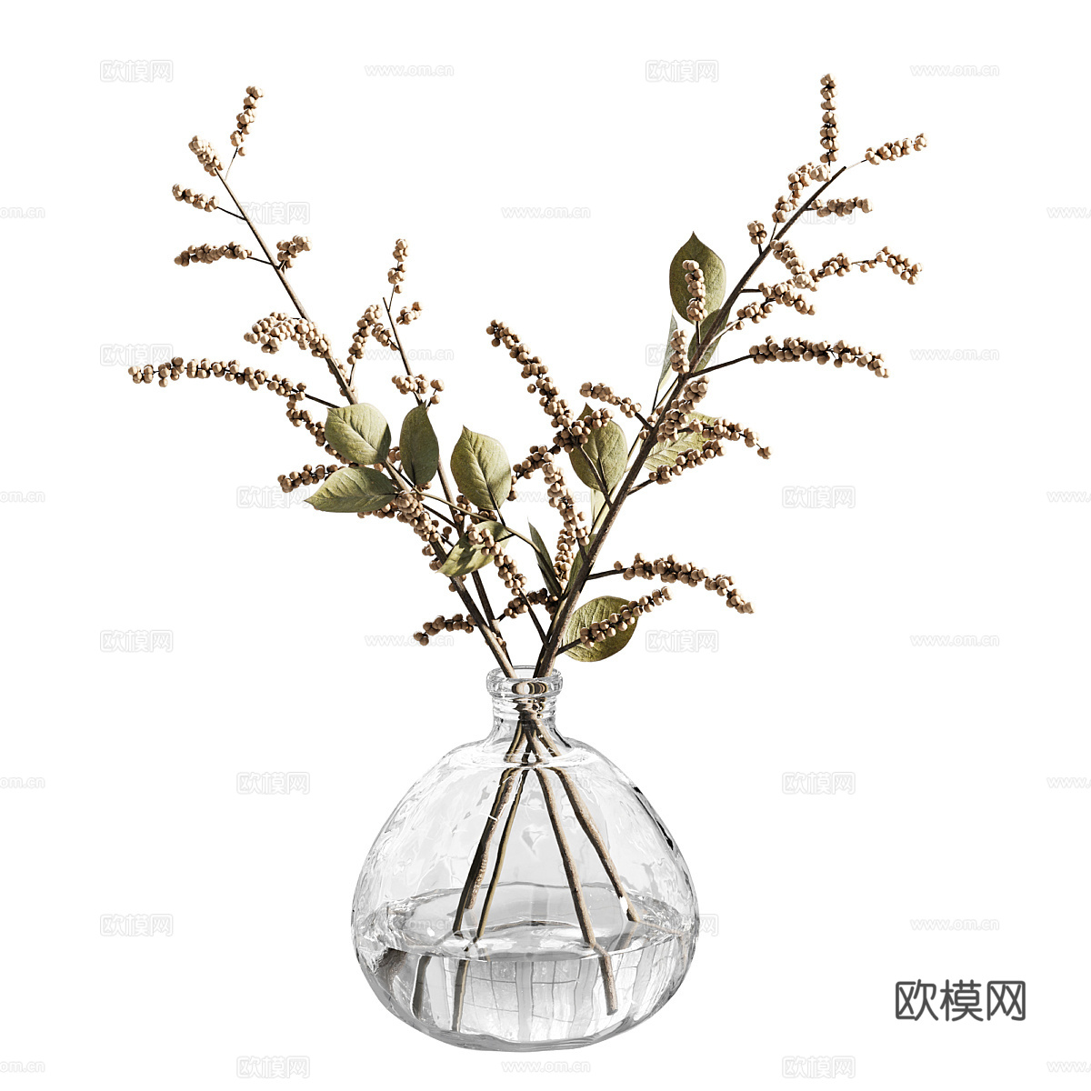 现代极简花瓶花艺3d模型