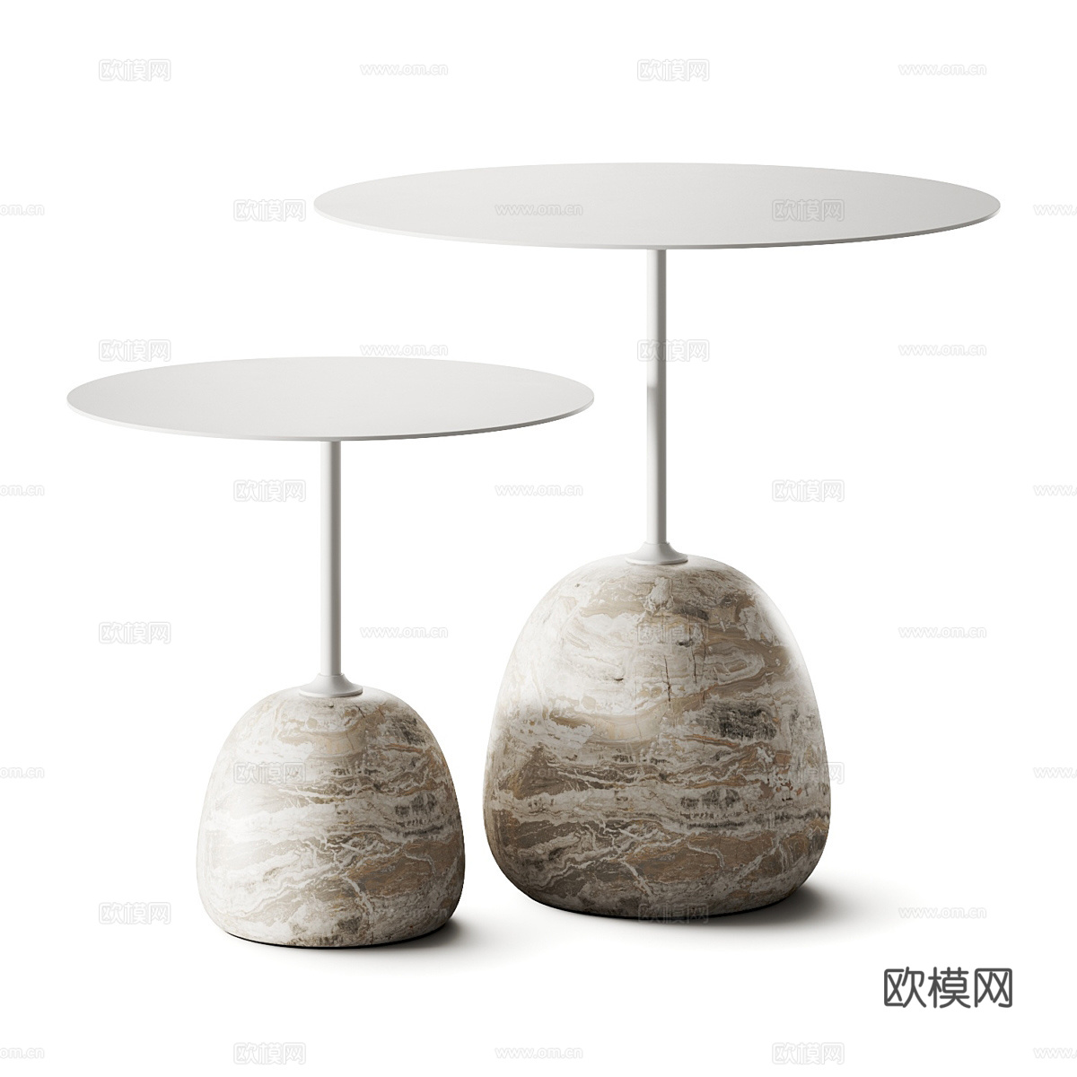 现代极简圆边几3d模型