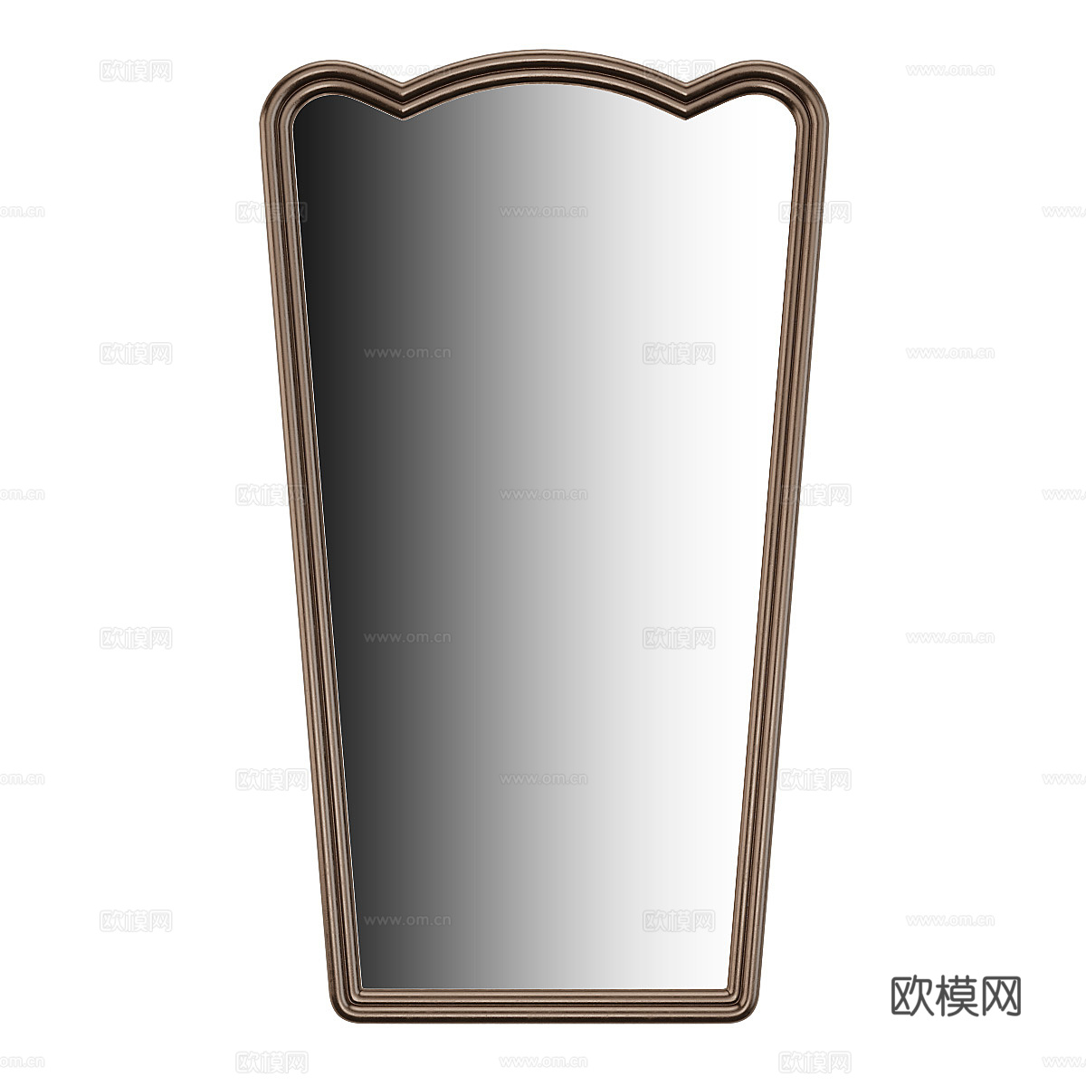 美式简约木框装饰镜3d模型