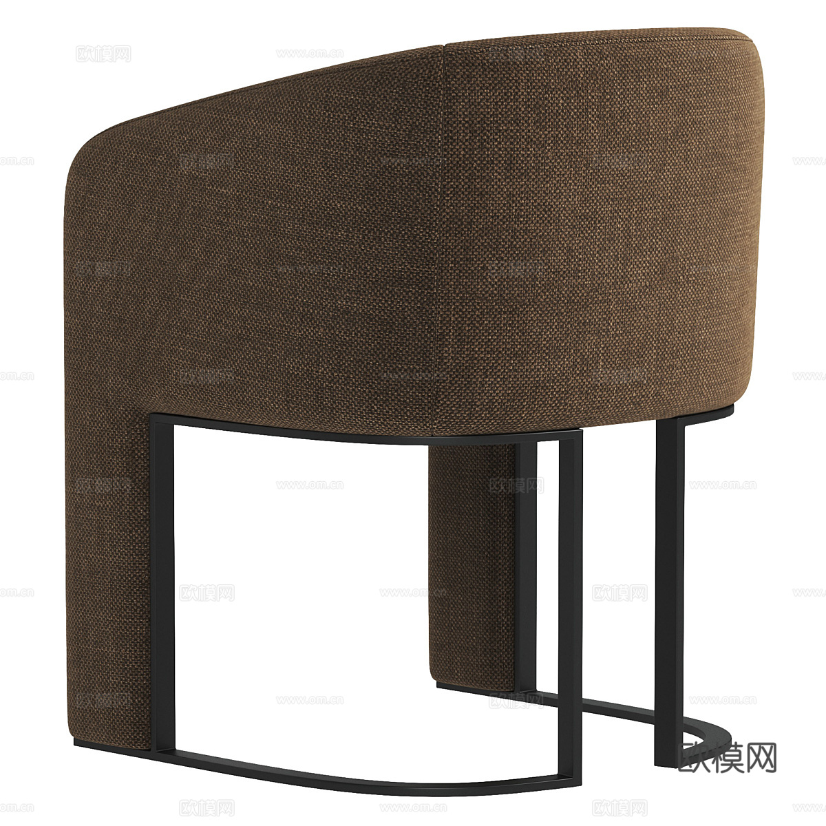 现代意式轻奢布艺扶手椅3d模型