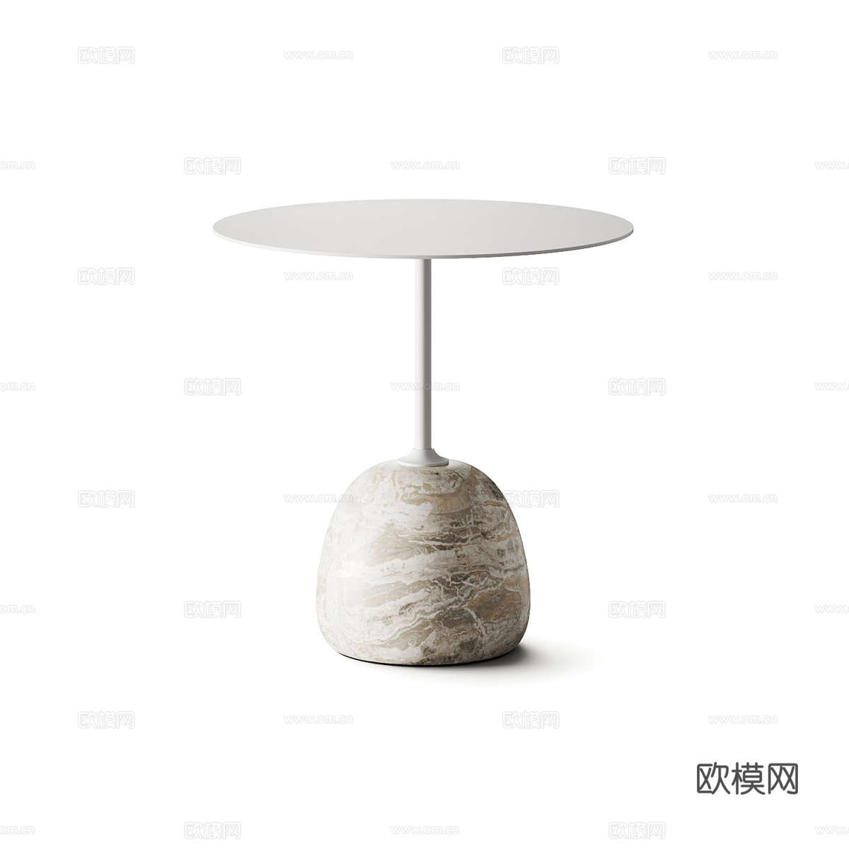现代极简圆边几3d模型