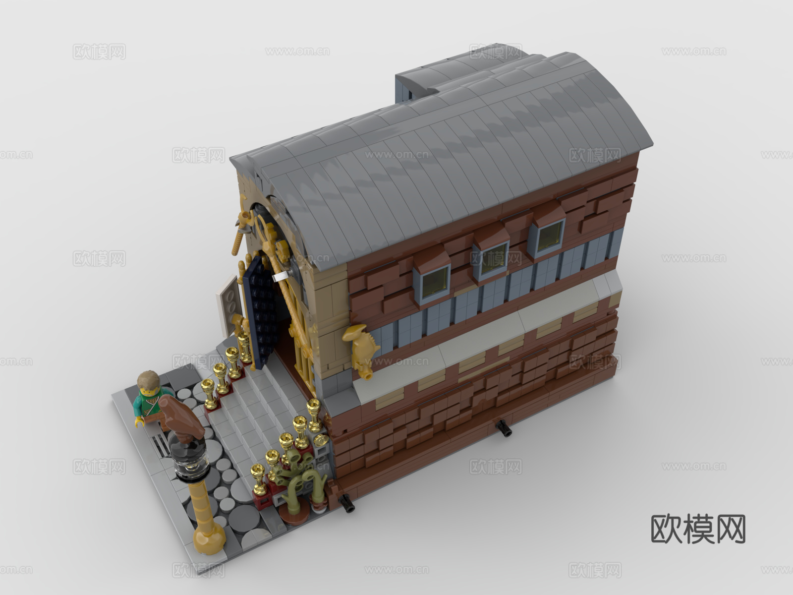 乐高 LEGO 玩具 积木 日式 建筑 店铺 商铺 武士3d模型