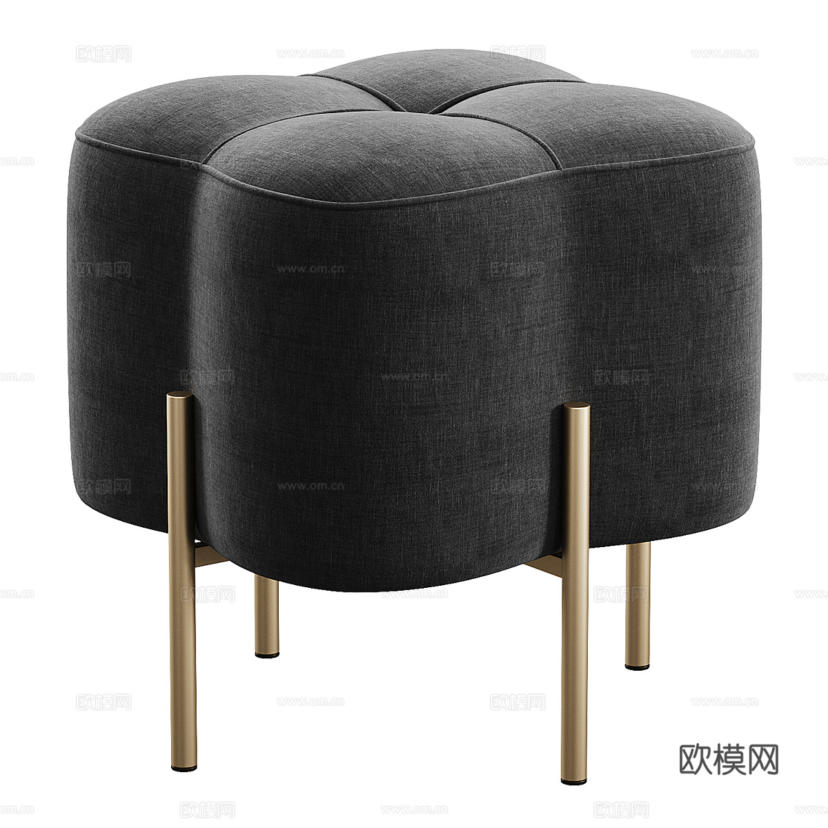 新中式轻奢布艺凳子3d模型