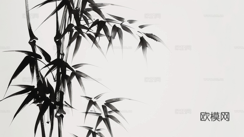 中式竹子竹林壁纸壁画下载(渲染图8)