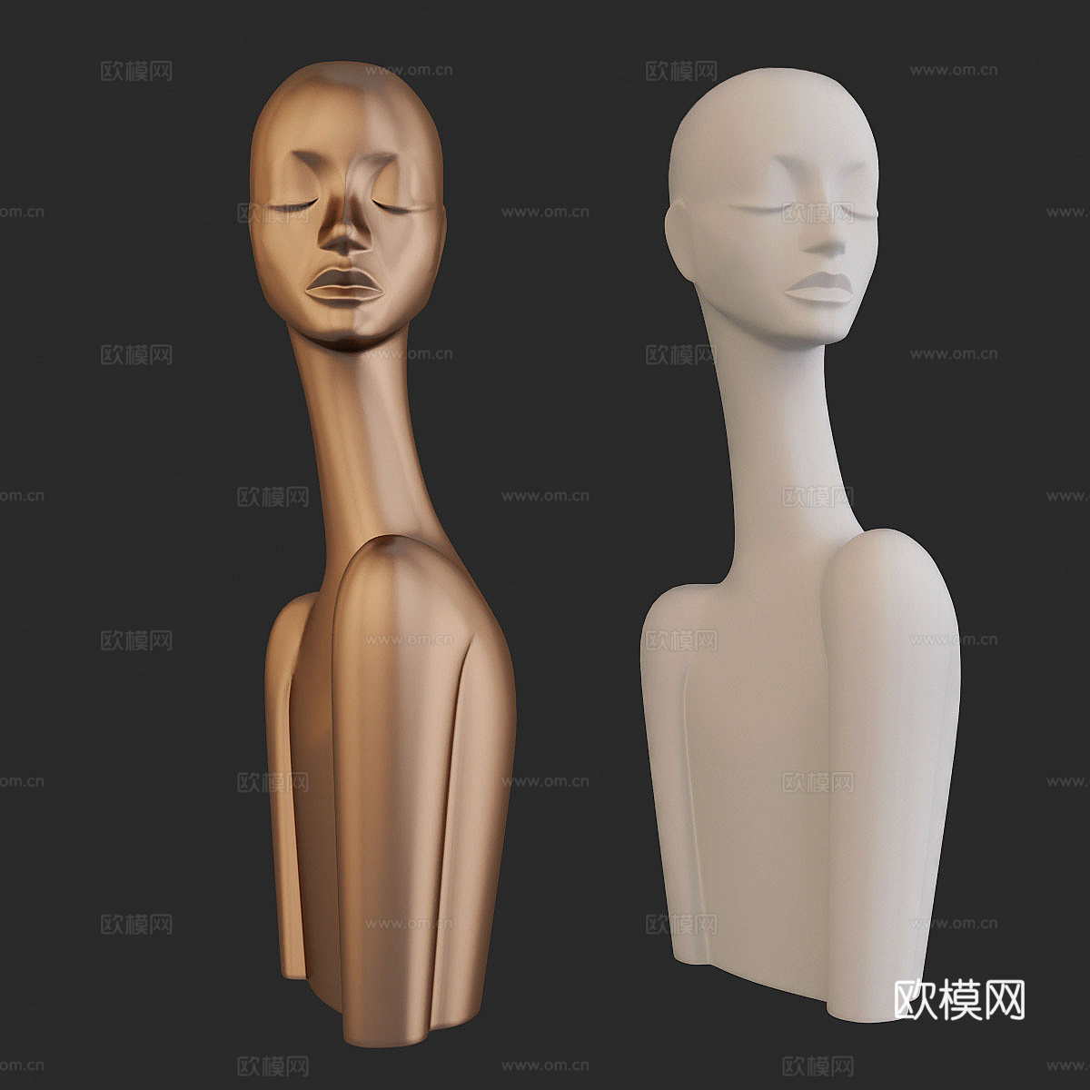 现代抽象人物雕塑3d模型