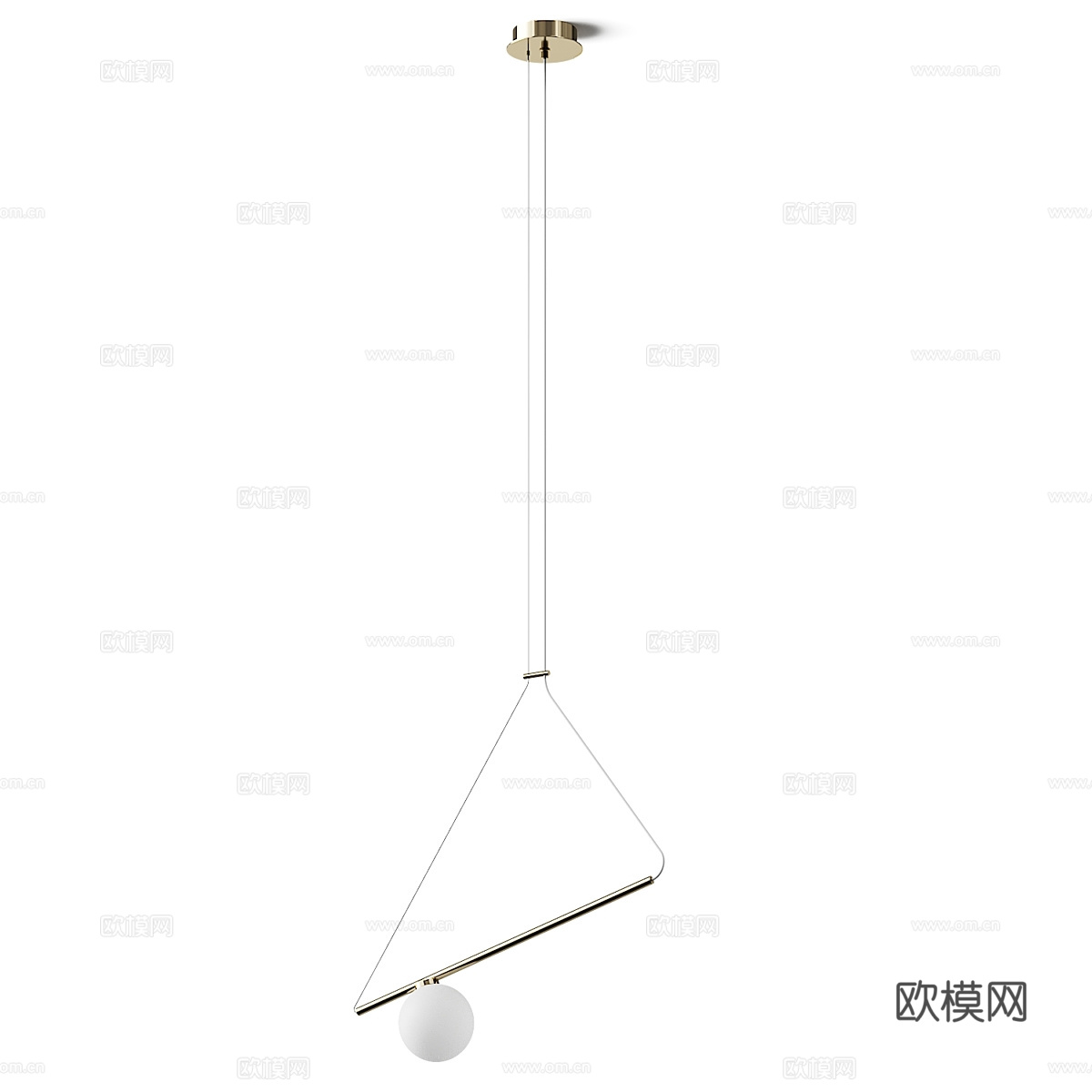 现代轻奢极简装饰吊灯3d模型