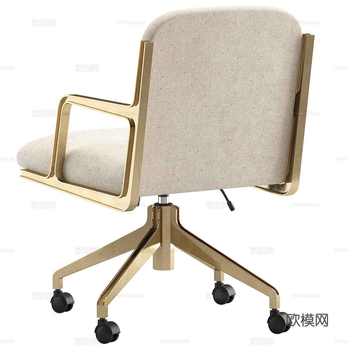 现代轻奢布艺办公椅3d模型