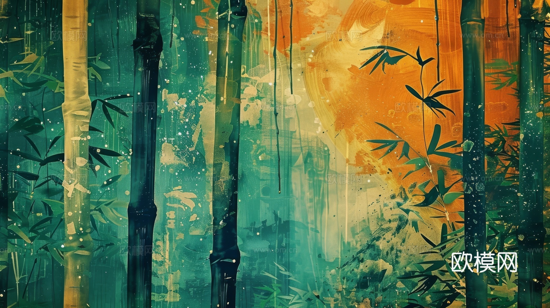 中式竹子竹林壁纸壁画