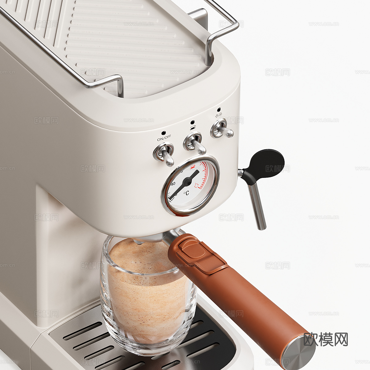 现代奶油风咖啡机3d模型