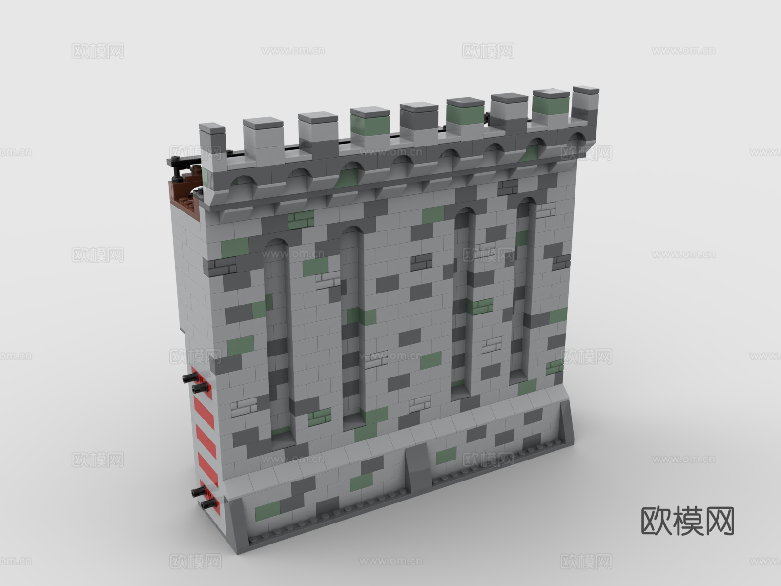 乐高 LEGO 玩具 积木 城堡 城墙 高墙3d模型