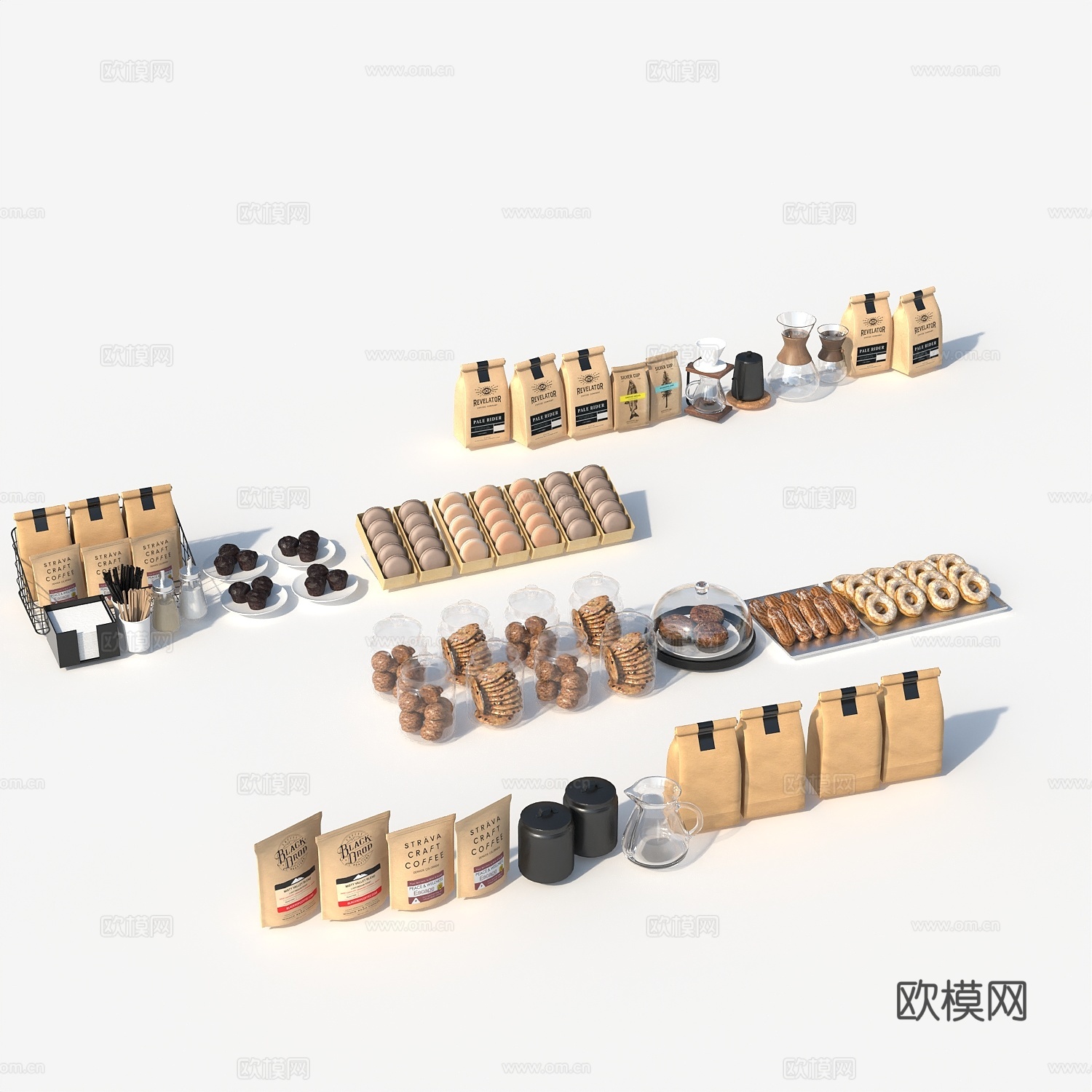 食物美食饮料面包糕点甜点零食3d模型