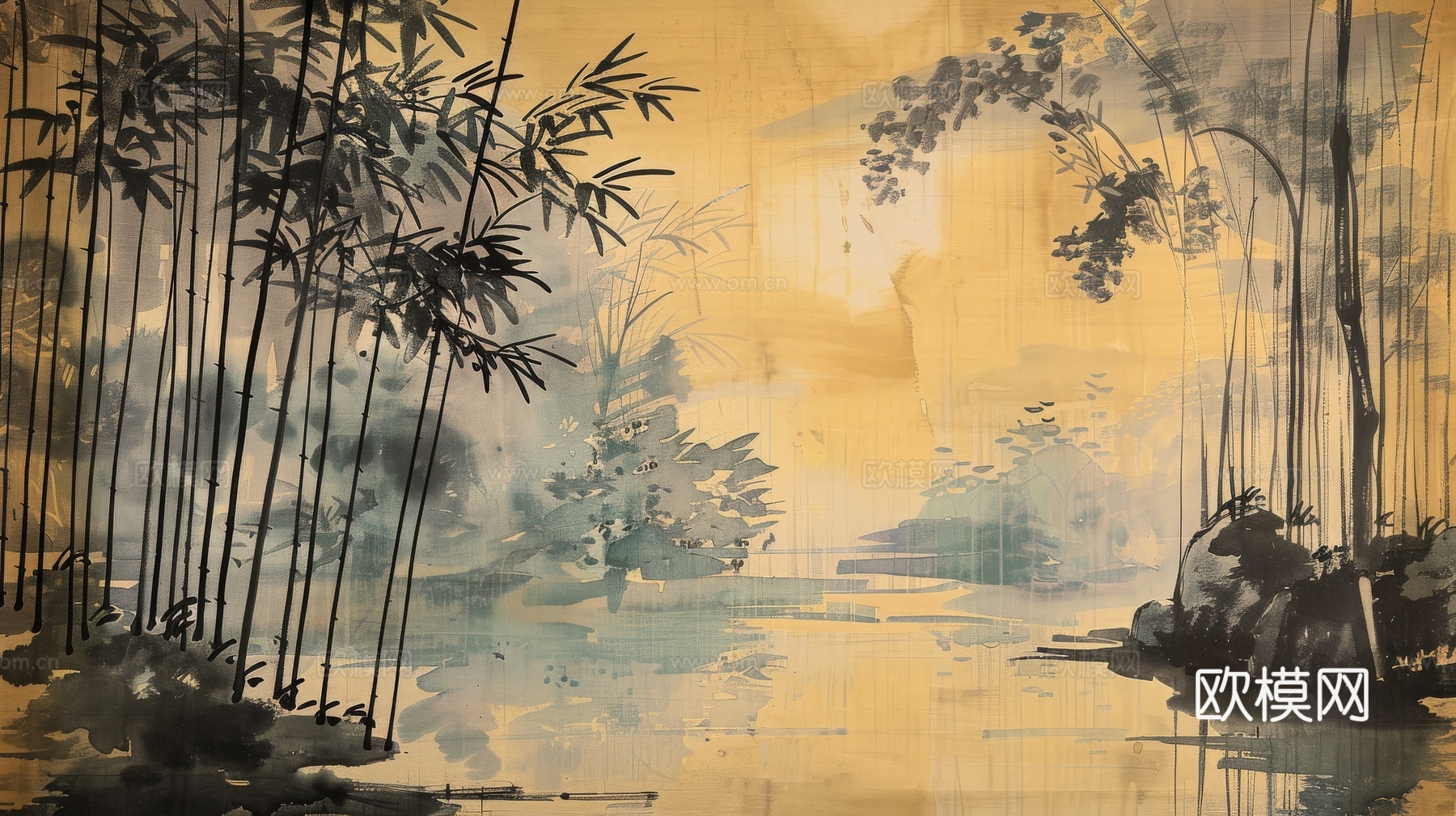 中式竹子竹林壁纸壁画